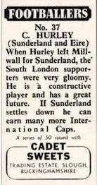 1958 Cadet Sweets Footballers #37 Charlie Hurley Back