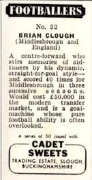 1960 Cadet Sweets Footballers #32 Brian Clough Back