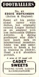 1960 Cadet Sweets Footballers #45 Eddie Hopkinson Back