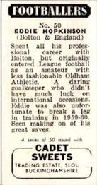 1960 Cadet Sweets Footballers #50 Eddie Hopkinson Back