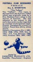 1959-60 Sweetule Products Football Club Nicknames #6 Everton Back