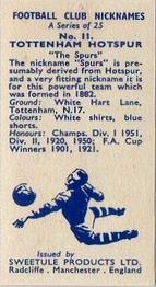 1959-60 Sweetule Products Football Club Nicknames #11 Tottenham Hotspur Back