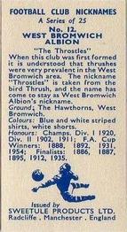 1959-60 Sweetule Products Football Club Nicknames #12 West Bromwich Albion Back