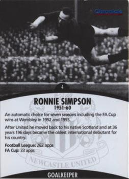 2002-03 Newcastle Evening Chronicle - Toon Heroes #4 Ronnie Simpson Front