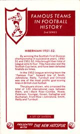 1962 D.C. Thomson Famous Teams in Football History #NNO Hibernian Team Group Back