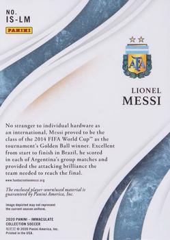 2020 Panini Immaculate Collection - Immaculate Standard Platinum #IS-LM Lionel Messi Back