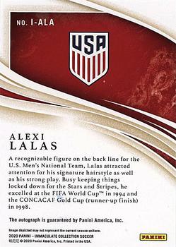 2020 Panini Immaculate Collection - Ink #I-ALA Alexi Lalas Back