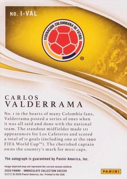2020 Panini Immaculate Collection - Ink Sapphire #I-VAL Carlos Valderrama Back