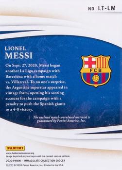 2020 Panini Immaculate Collection - Laundry Tags #LT-LM Lionel Messi Back