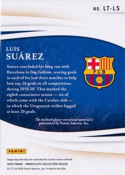 2020 Panini Immaculate Collection - Laundry Tags #LT-LS Luis Suarez Back