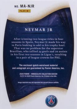 2020 Panini Immaculate Collection - Memorabilia Autographs #MA-NJR Neymar Jr Back