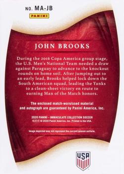 2020 Panini Immaculate Collection - Memorabilia Autographs Jersey Number #MA-JB John Brooks Back