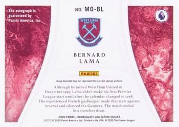 2020 Panini Immaculate Collection - Moments #MO-BL Bernard Lama Back