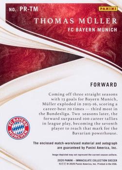 2020 Panini Immaculate Collection - Premium Swatch Autographs Jersey Number #PR-TM Thomas Muller Back