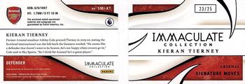 2020 Panini Immaculate Collection - Signature Moves Autograph Booklets Sapphire #SMA-KT Kieran Tierney Back