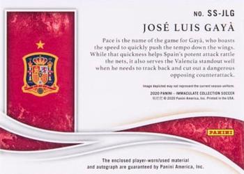 2020 Panini Immaculate Collection - Superior Swatch Signatures #SS-JLG Jose Luis Gaya Back