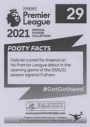 2020-21 Panini Premier League 2021 #29 Gabriel Back