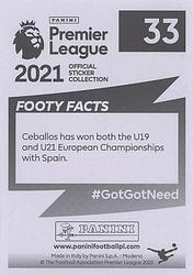 2020-21 Panini Premier League 2021 #33 Dani Ceballos Back