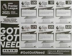 2020-21 Panini Premier League 2021 #NNO McColl's / Eason Sticker Sheet Back