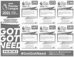 2020-21 Panini Premier League 2021 #NNO The Sun Sticker Sheet Back