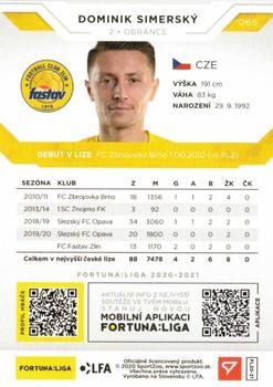 2020-21 SportZoo Fortuna:Liga #065 Dominik Simersky Back