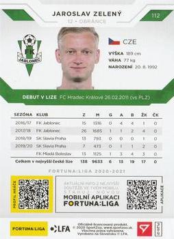 2020-21 SportZoo Fortuna:Liga #112 Jaroslav Zeleny Back