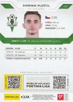 2020-21 SportZoo Fortuna:Liga #116 Dominik Plestil Back