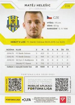 2020-21 SportZoo Fortuna:Liga #208 Matej Helesic Back