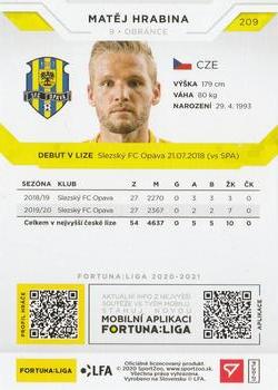 2020-21 SportZoo Fortuna:Liga #209 Matej Hrabina Back