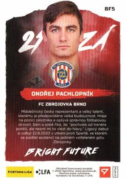 2020-21 SportZoo Fortuna:Liga - Bright Future #BF5 Ondrej Pachlopnik Back