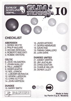 2001-02 Panini Scottish Premier League Gum Stickers #10 Neil Lennon Back