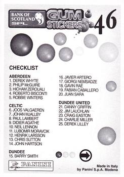 2001-02 Panini Scottish Premier League Gum Stickers #46 Alan Mahood Back