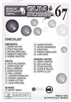 2001-02 Panini Scottish Premier League Gum Stickers #67 Michael Mols Back