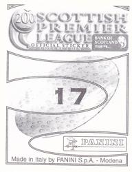 2000 Panini Scottish Premier League Stickers #17 Jim Leighton Back