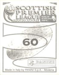 2000 Panini Scottish Premier League Stickers #60 Dmitri Kharin Back