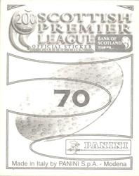 2000 Panini Scottish Premier League Stickers #70 Paul Lambert Back