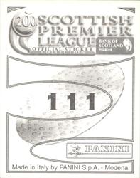 2000 Panini Scottish Premier League Stickers #111 Hugh Robertson Back