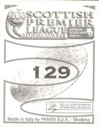 2000 Panini Scottish Premier League Stickers #129 Paul Gallacher Back