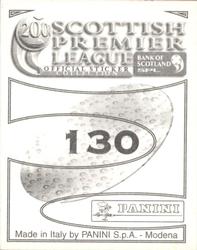 2000 Panini Scottish Premier League Stickers #130 Bernard Pascual Back