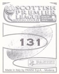 2000 Panini Scottish Premier League Stickers #131 Maurice Malpas Back