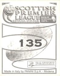 2000 Panini Scottish Premier League Stickers #135 Anthony Smith Back