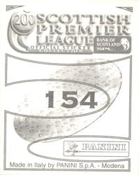 2000 Panini Scottish Premier League Stickers #154 Joaquim Ferraz Back
