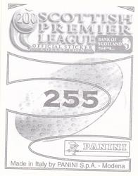 2000 Panini Scottish Premier League Stickers #255 Russell Latapy Back