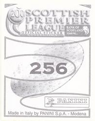 2000 Panini Scottish Premier League Stickers #256 Russell Latapy Back
