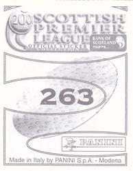 2000 Panini Scottish Premier League Stickers #263 Paul Hartley Back