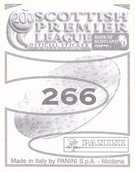 2000 Panini Scottish Premier League Stickers #266 Mixu Paatelainen Back