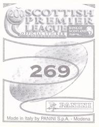 2000 Panini Scottish Premier League Stickers #269 Franck Sauzee Back