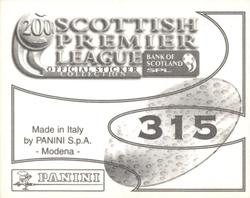 2000 Panini Scottish Premier League Stickers #315 Fir Park Back