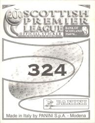 2000 Panini Scottish Premier League Stickers #324 Greig Denham Back