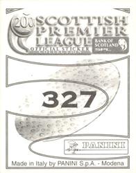 2000 Panini Scottish Premier League Stickers #327 Ged Brannan Back